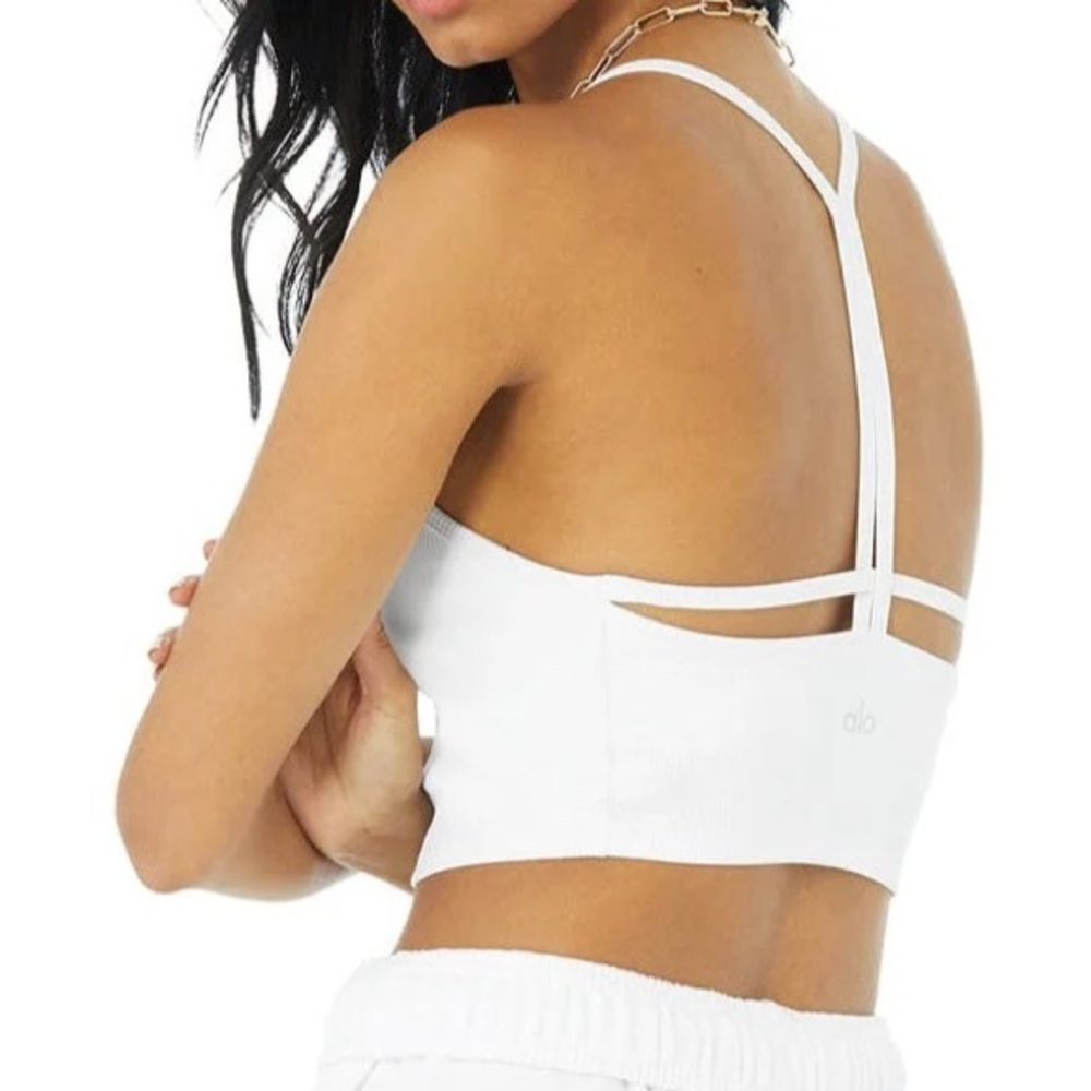 Alo Yoga | Women’s ALOSOFT RIBBED CROP CALM TANK | white | size Small